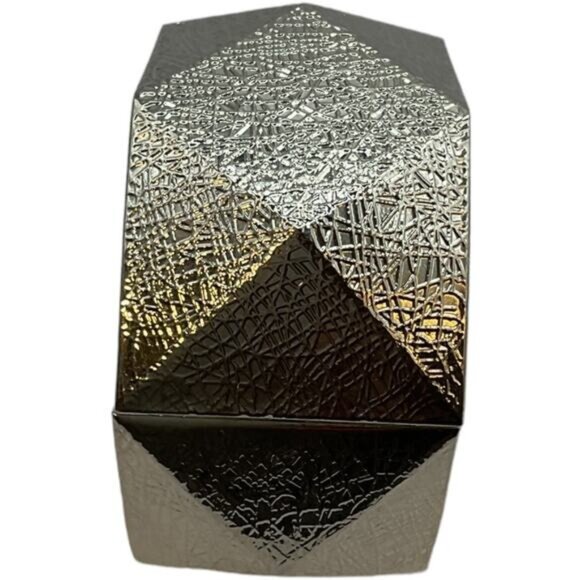 Geometric Silver Hinged Bracelet Textured Wrist Cuff Jewelry - Picture 3 of 4